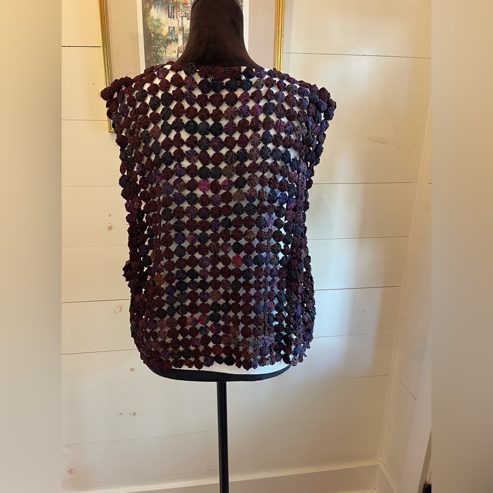 Silver Stream yo-yo silk vest one size vintage groovy, in good vintage condition - Picture 3 of 6